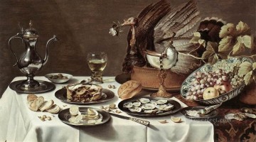 Pieter Claesz Painting - Still life with Turkey Pie Pieter Claesz